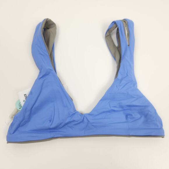 L*Space One Wave Bikini Top Reversible Gray Blue Size Small NWT - Picture 3 of 6